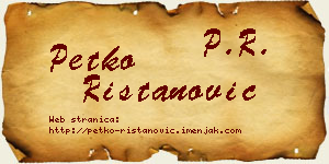 Petko Ristanović vizit kartica
